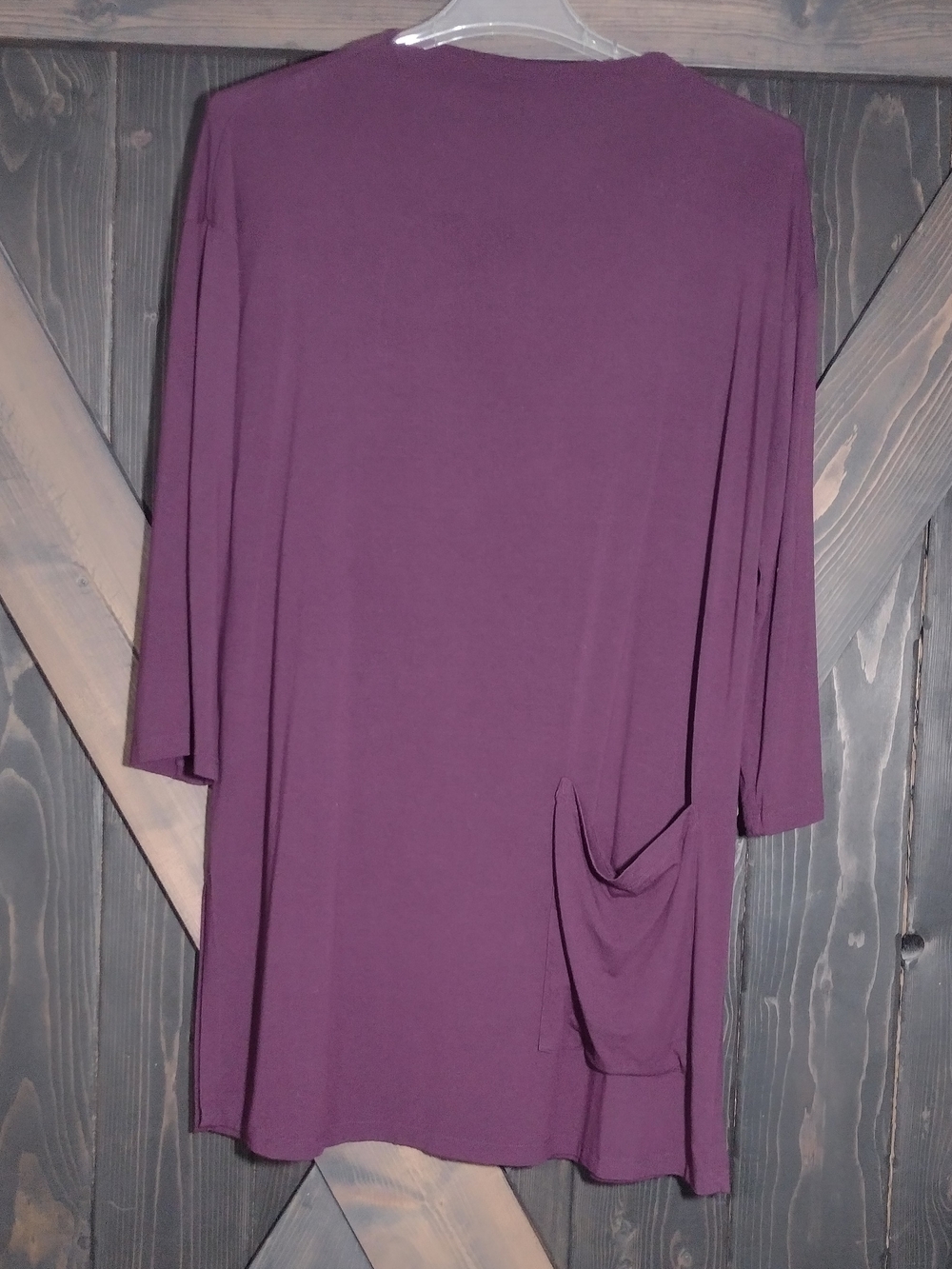 Eileen Fisher Women's Purple Tunic Dress with Pocket - Size Medium